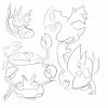 (G) A bunch of cute, little quickie pc sketches of Vaporeon, Lugia, and Krabby.